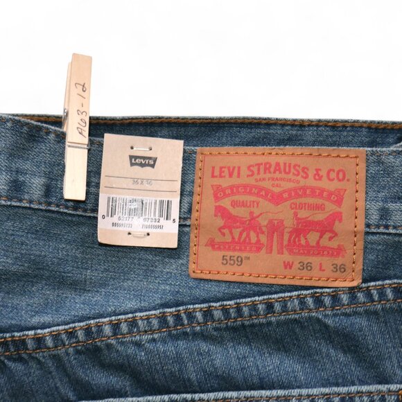Levis 559 Men's Size 36x36 Jeans Relaxed Fit Straight Leg Medium Wash Denim NWT - Picture 7 of 13